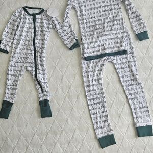 Kids Pajamas Set with Green Accents